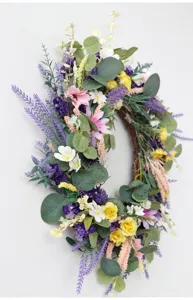 Künstlicher Lavendel Blumenkranz für Wandtürdekoration und Hochzeitsfeier Szenen-Details
