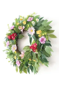 Künstlicher Blumenkranz Frühlingswandbehang Heimdekoration Blumengirlande für Wanddeko
