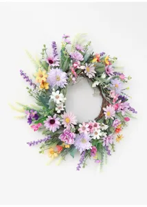 Künstlicher Gänseblümchen Blumenkranz Frühlingsdeko für Haus Hochzeit Wand Tür Detail
