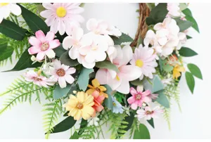 Künstlicher Frühlings Blumenkranz für Wand Tür Deko Hochzeit Party Innendekoration