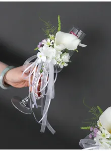 Waldstil Simulations Calla Lilie Hochzeit Trinkglas dekorative Blume Braut Blumenkunst