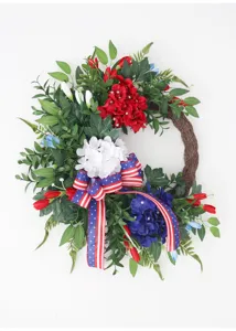 Amerikaanse Onafhankelijkheidsdag kunstbloemen krans rood wit blauw hortensia deur decoratie