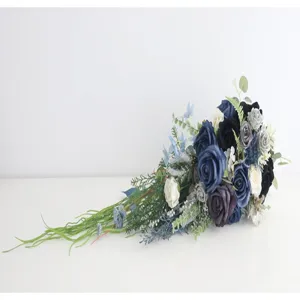 Künstlicher Rosen Brautstrauß Wasserfall Hochzeitsblume für Fotografie Dekoration.