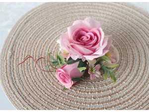 Rosa künstliche Rosen Korsage Handgelenk Blume Hochzeit Braut Brautjungfer Party Dekor