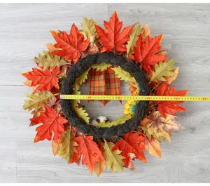 Herbst Erntedank Künstlicher Ahornblatt Kranz für Heim Wand und Tür hängende Dekoration