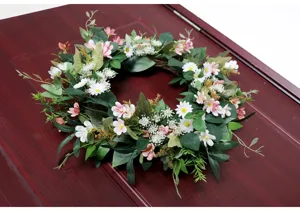 Corona di fiori artificiali per decorazioni casa, matrimonio, festa, cortile, porta da appendere.