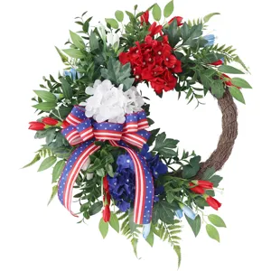 Amerikaanse Onafhankelijkheidsdag krans rood wit blauw kunstbloem voordeur deurdecoratie