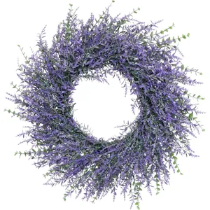 Artificial lavender wreath for front door wall hanging home wedding decor floral decoration