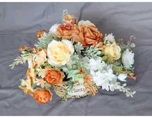 Europäischer romantischer künstlicher Blumenstrauß in Orange für Hochzeitsfoto-Requisite