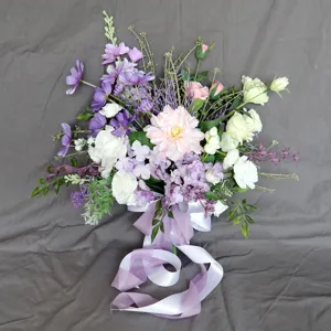 Ramo de Novia de Flores Artificiales para Boda Ramo de Rosas y Peonías de Seda Con Cinta de Satén Para Ceremonia Al Aire Libre Fotografía Hogar Fiesta