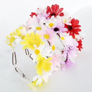 Children flower crown floral headband daisy hair wreath for wedding little girl hair accessories
