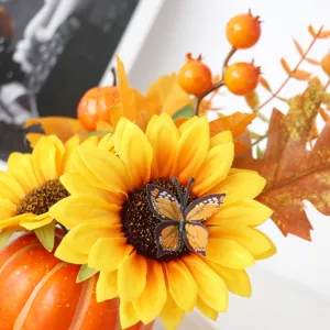 Automne tournesol artificiel citrouille décoration de table fête des récoltes feuille d'érable