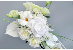Weißer künstlicher Hochzeits-Tränen-Blumenstrauß für Braut Home Dekor Foto Requisiten