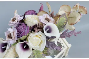 European vintage artificial flower bouquet arrangement for wedding photography and home decor.