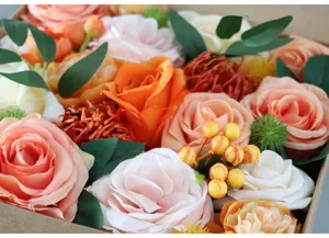 Caja de rosas artificiales set bricolaje decoración del hogar arreglo floral regalo.