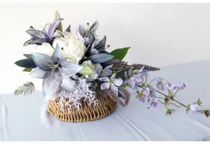Bouquet da sposa a cascata artificiale giglio fiore nuziale decorazione per la casa articolo