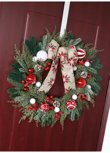 Ghirlanda di Natale per porta d'ingresso decorazione natalizia invernale da appendere