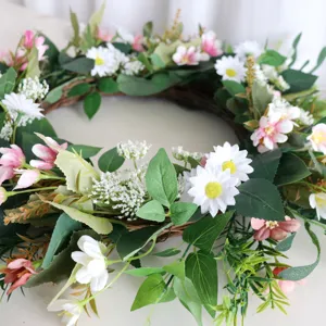 Ghirlanda di fiori artificiali per porta d'ingresso parete, decorazione floreale casa matrimonio.