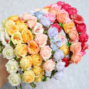 Mori Girl Floral Wreath Headband Artificial Rose Flower Crown With Ribbon Bow Garland For Wedding Travel Party Photography Props Hair Accessories