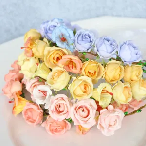Artificial flower crown headband floral garland for women and girls photography hair accessories