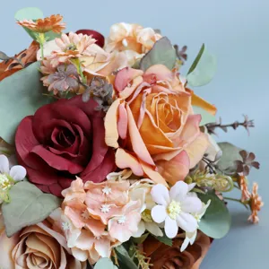 Künstliche Rosen Hochzeitsstrauß Vintage Seidenblumen für Heimdekoration Fotografie Requisiten.
