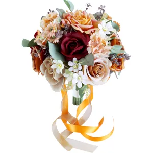 Künstlicher Rosen Brautstrauß Hochzeitsfotografie Requisiten Deko Blumen für Tisch.