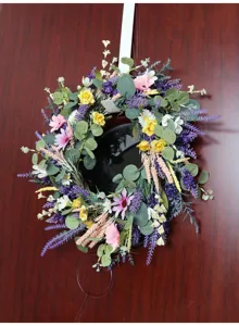 Künstlicher Lavendel Blumenkranz nordisch Tür Hängedekoration Wand Kranz Hochzeit Dekor