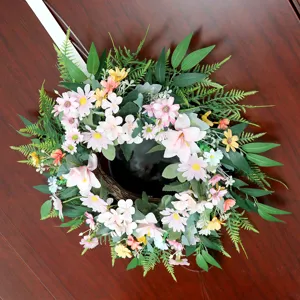 Künstlicher Frühlings Blumenkranz für Haustür Wandbehang Hochzeit Heimdekoration Deko