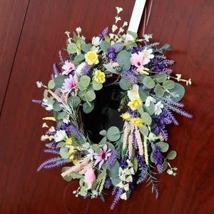 Nordischer künstlicher Lavendel Blumenkranz für Haustür Wand Heimdeko Hochzeit Party!