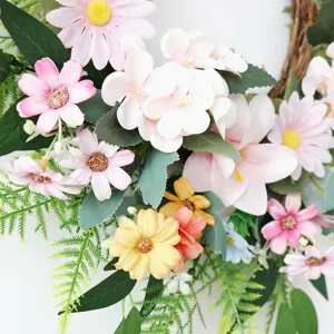 Fruehlings kuenstlicher Blumenkranz fuer Haustuer Wandbehang Heim Hochzeit Party Deko
