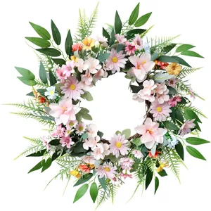 Künstlicher Blumenkranz für Heimdekoration, Frühlings-Türkränze und Wandbehang Dekoration