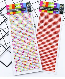 4mm acrylic rhinestone stickers self adhesive craft jewels crystal gems for phone car decor