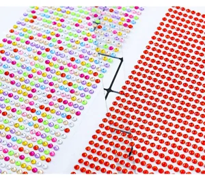 4mm acrylic rhinestone stickers shiny crystal gems for phone car crafts decoration detail