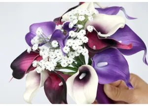 Kunstliche PU Calla Lilie Strau Blume Hochzeit Braut Brautjungfer Heimdekoration Detail