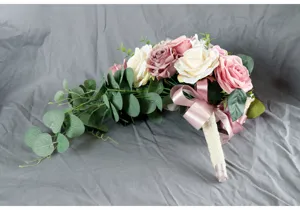 Stunning artificial cascading bridal bouquet for western weddings and photography props.