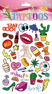 Cute cartoon temporary tattoo stickers, waterproof body art transfer sticker for kids.