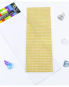 4mm 900pcs gold acrylic rhinestone stickers self-adhesive crystal gems for DIY crafts phone