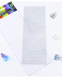 Detailed view of 4mm acrylic rhinestone sticker sheet, sparkling crystal craft gems for phone decor.