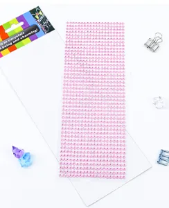 Detailed view of 4mm 900pcs pink acrylic rhinestone stickers, perfect for phone and craft decor.