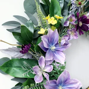 Künstlicher Frühlingsblumenkranz für Haustür Wandbehang Hochzeit Heimdekoration Blumen