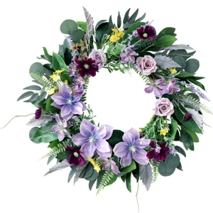 Wunderschöner künstlicher Blumenkranz für Frühlings-Wand-Tür-Dekor und Hochzeit-Blumengesteck.