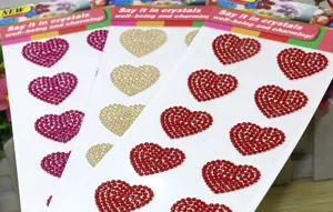 Herz Strasskristall Aufkleber DIY Acryl Diamant Sticker Handyhülle Karte Dekoration 1St