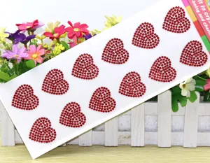 DIY Acryl Strass Herz Aufkleber, glänzende rote Diamant Edelsteine für Handy und Basteln.