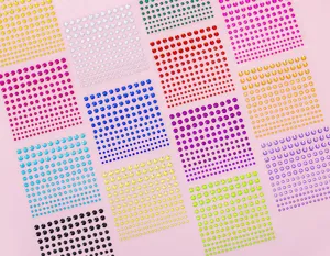 Colorful acrylic rhinestone stickers self-adhesive gems for DIY crafts face makeup