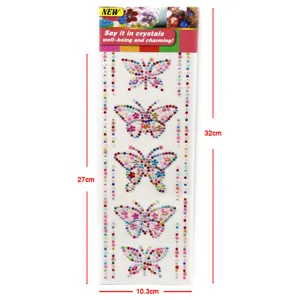 Resin butterfly rhinestone DIY sticker acrylic crystal diamond sticker for craft decoration detail