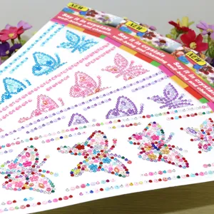 Colorful resin butterfly rhinestone stickers DIY diamond art crystal sticker craft sheet decor.