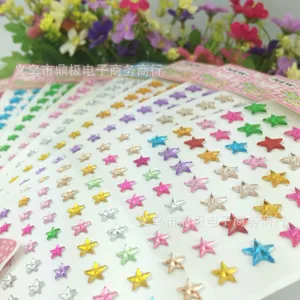 Acrylic crystal star rhinestone stickers DIY self-adhesive diamond decors for crafts phone cases.