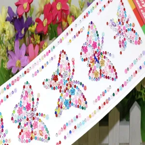 DIY crystal rhinestone butterfly sticker, acrylic diamond crafts decoration detail view.