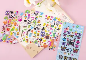 Cute 3D puffy stickers cartoon animal butterfly kids educational toy decoration