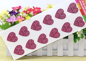 Herz Strasssteine Aufkleber für DIY Handwerk, Acryl Kristall Diamant Blätter Handy Dekor.